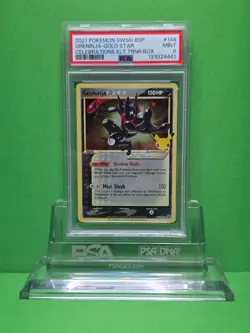 POKEMON 2021 CELEBRATIONS ETB PROMO GRENINJA GOLD STAR 144 PSA 9 - Image 1
