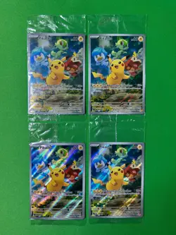 POKEMON SEALED PIKACHU 027 PALDEA EVOLVED ETB PROMO PLAYSET X4 - Image 1