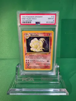 1999 POKEMON SPANISH NINETALES HOLO BASE SET 1ST EDITION 12/102 PSA 8 - Image 1