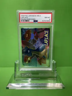 1999 POKEMON JAPANESE MEIJI PROMO LAPLACE EMBOSSED PSA 8 - Image 1