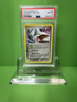 2005 POKEMON EX DEOXYS 26 SKARMORY-REVERSE FOIL PSA 8 - Image 1