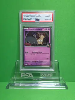 POKEMON 2025 DESTINED RIVALS TEAM ROCKET'S MIMIKYU STAFF PROMO 087/182 PSA 10 - Image 1