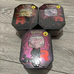 Pokemon TCG - Destined Rivals - Team Rocket Tins x 3 Mewtwo - Nidoking -Persian - Image 1