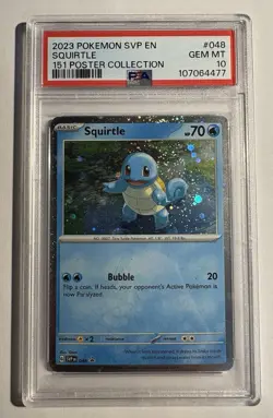 2023 POKEMON SVP EN-SV BLACK STAR PROMO 151 POSTER COLL #048 SQUIRTLE PSA 10 - Image 1