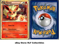 2010 Pokemon, HGSS Undaunted, #26/90 Flareon, Uncommon - Image 1