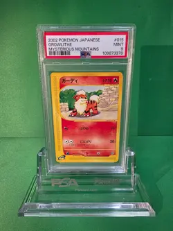 2002 POKEMON JAPANESE GROWLITHE MYSTERIOUS MOUNTAINS 015/088 PSA 9 - Image 1