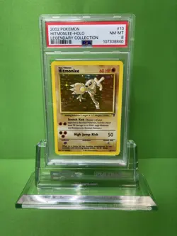 2002 POKEMON LEGENDARY COLLECTION 13 HITMONLEE-HOLO PSA 8 - Image 1