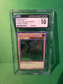 YU-GI-OH 2022 RED-EYES BLACK DRAGON GFP2-EN176 GHOST RARE CGC 10 - Image 1