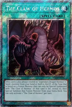 RA04-EN256 THE CLAW OF HERMOS PLATINUM SECRET RARE 1ST EDITION YuGiOh CARD - Image 1