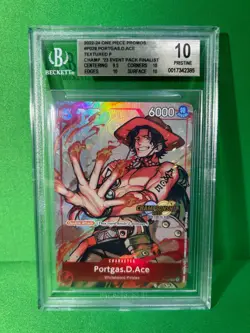 2022 ONE PIECE PORTGAS.D.ACE 2023 CHAMPIONSHIP FINALIST PROMO P-028 BGS 10 - Image 1