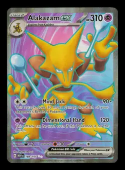 Pokemon Card Alakazam ex 188/165 151 MEW Full Art Scarlet & Violet FA EX 2023 - Image 1