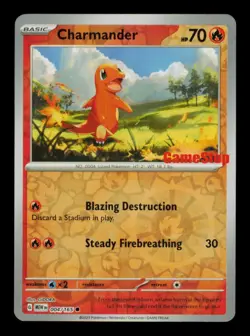 Pokemon Card Charmander 004/165 GameStop Promo 151 MEW Stamped EX 2023 - Image 1