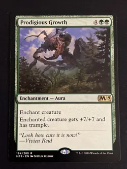 1x Prodigious Growth (194) Core Set 2019 LP MTG Magic the Gathering x1 MKE - Image 1