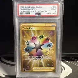 2020 Pokemon SWSH Darkness Ablaze Turbo Patch #200/189 PSA 10 - Image 1