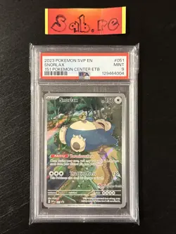 PSA 9 Snorlax Full Art Pokemon Center Black Star Promo SVP 051 Pokemon Card - Image 1