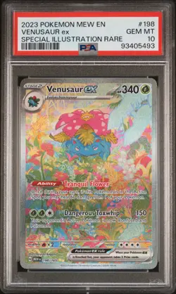 2023 POKEMON MEW EN-151 SPECIAL ILLUSTRATION RARE #198 VENUSAUR EX PSA 10 - Image 1
