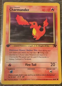 Charmander 50/82 Team Rocket Near Mint Ungraded Pokemon - Image 1
