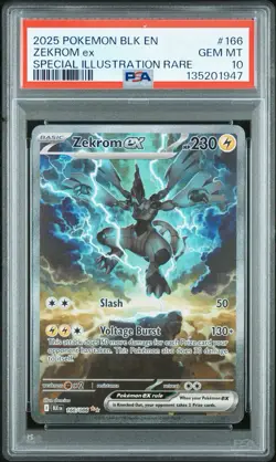 2025 POKEMON BLK EN-BLACK BOLT SPECIAL ILLUSTRATION RARE #166 ZEKROM EX PSA 10 - Image 1