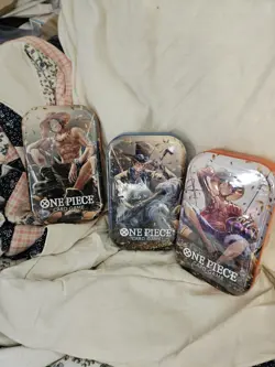 One Piece TCG: Vol 2 Tin 3 piece art FULL set PROMO TINS ENGLISH - Image 1