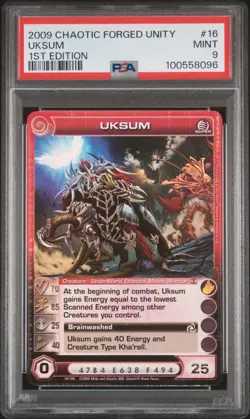 PSA 9 Uksum 3 MAX CWE. Forged Unity Super Rare Chaotic TCG Card Mint. - Image 2