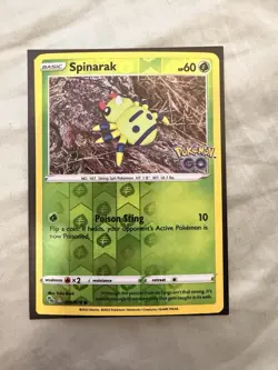 Pokemon GO Spinarak 006/078 Reverse Holo Peelable Ditto Pokemon TCG Card - Image 1