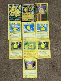 10 Card Pikachu Pokemon Lot – Evolutions, Generations, EX Promos – LP/Played - Image 1