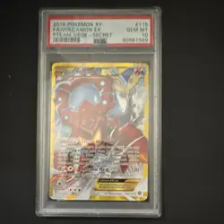 Pokemon XY Steam Siege Volcanion EX #115/114 Secret Rare Holo PSA 10 2016 - Image 1
