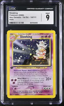 CGC 9 MINT ✨ - Slowking 14/111 Neo Genesis-1st Edition Holo - 2000 Pokemon FRESH - Image 1