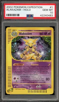 Pokemon Alakazam Expedition Holo Rare #1 PSA 10 Gem Mint - Image 1