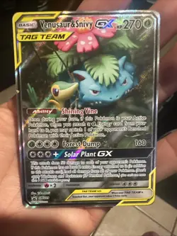 Pokemon TCG Venusaur & Snivy GX SM229 Alternative Art Tag Team Promo - Image 1