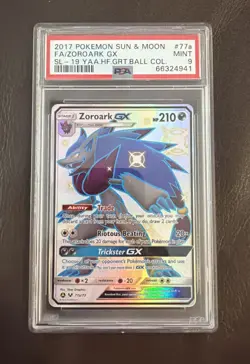 Pokemon Slab PSA 9 Zoroark Alternate Art Sun And Moon Promo #77a - Image 1