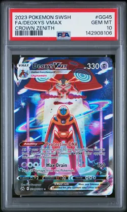 2023 POKEMON SWORD & SHIELD CROWN ZENITH #GG45 FULL ART/DEOXYS VMAX PSA 10 - Image 1
