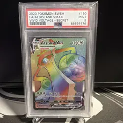 2020 POKEMON SWORD & SHIELD VIVID VOLTAGE #190/185 AEGISLASH VMAX PSA 9 - Image 1