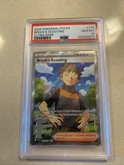 2025 POKEMON JTG EN-JOURNEY TOGETHER ULTRA RARE #179 BROCK'S SCOUTING PSA 10 - Image 1