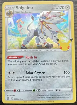 Solgaleo 021/025 Pokemon TCG Sword Shield Celebrations Holo MINT NM - Image 1