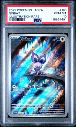 2025 POKEMON JTG EN-JOURNEY TOGETHER ILLUSTRATION RARE #169 NOIBAT PSA 10 - Image 1