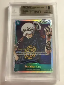 2022 One Piece TRAFALGAR LAW Super Pre-Release ST02-009 BGS 10 PRISTINE - Image 1