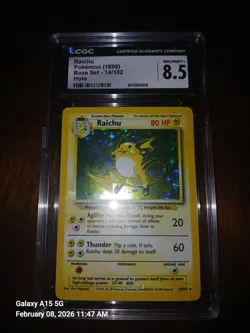 CGC 8.5 Raichu 1999 Base Set 14/102 Holo Pokemon Card - Image 1