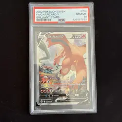 PSA 10 Charizard V 154/172 Pokemon Brilliant Stars Holo Graded Card - Image 1