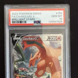 PSA 10 Charizard V 154/172 Pokemon Brilliant Stars Holo Graded Card - Image 3