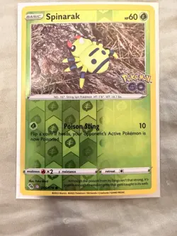 Pokemon GO Spinarak 006/078 Reverse Holo Peelable Ditto Pokemon TCG Card - Image 1