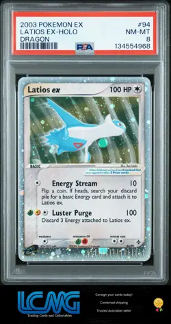 2003 Pokemon TCG Ex Dragon #94 Latios Ex Holo Card PSA 8 - Image 1