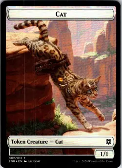Magic | ZNR | Cat // Construct Double-Sided Token | 2 // 10 | Foil | NM - Image 1
