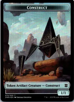 Magic | ZNR | Cat // Construct Double-Sided Token | 2 // 10 | Foil | NM - Image 2