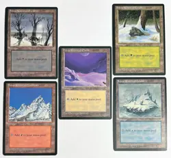 MTG ICE AGE Snow Covered Plains Swamp Forest Mountain Island Magic The Gathering - Image 1