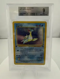 1999 POKEMON FOSSIL 1ST EDITION #10/62 LAPRAS BGS 9 - Image 1