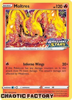 POKEMON TCG Moltres - SWSH185 - Prerelease Promo NM - Image 1