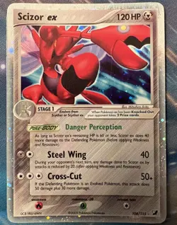 Pokemon TCG: 2005 EX Unseen Forces Scizor ex 108/115 Ultra Rare CLEAN - Image 1