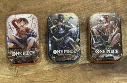 One Piece TCG: Vol 2 Tin 3 piece art FULL set PROMO TINS ENGLISH - Image 1