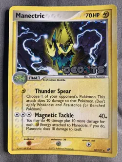 Pokemon TCG: Manectric (2005) EX Deoxys Holo Card 38/107 • Excellent Condition - Image 1